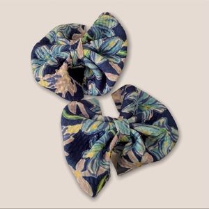 Floral piggie hair bow set